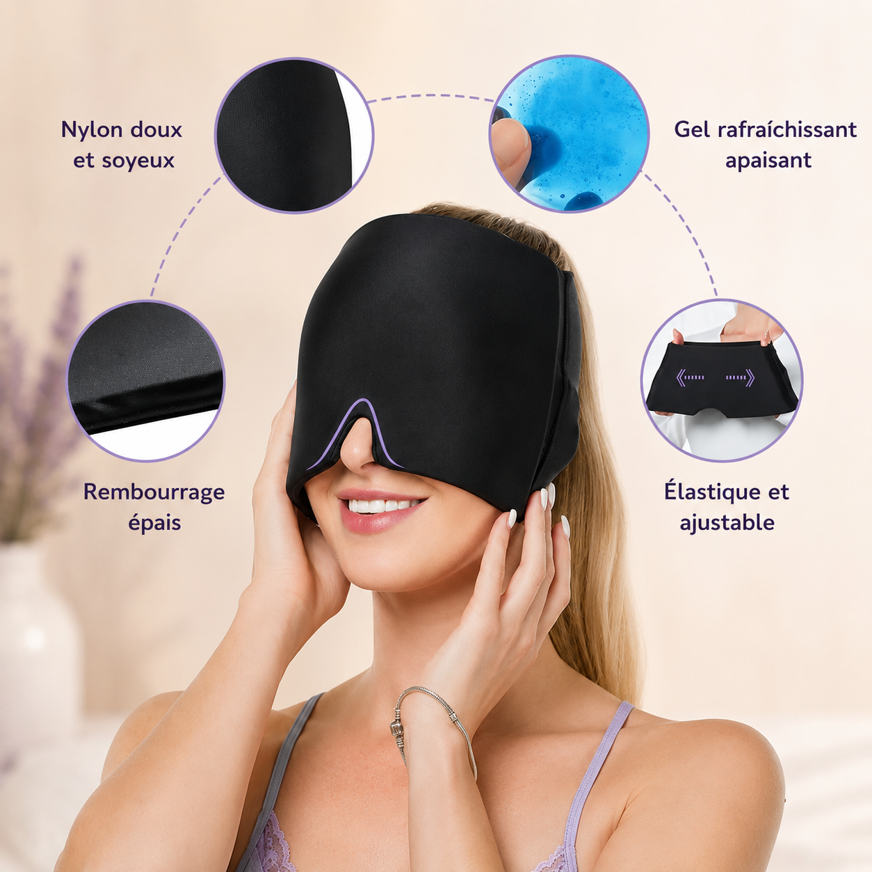 Masque de nuit rafraîchissant  — Sommeil frais et réparateur Ellune
