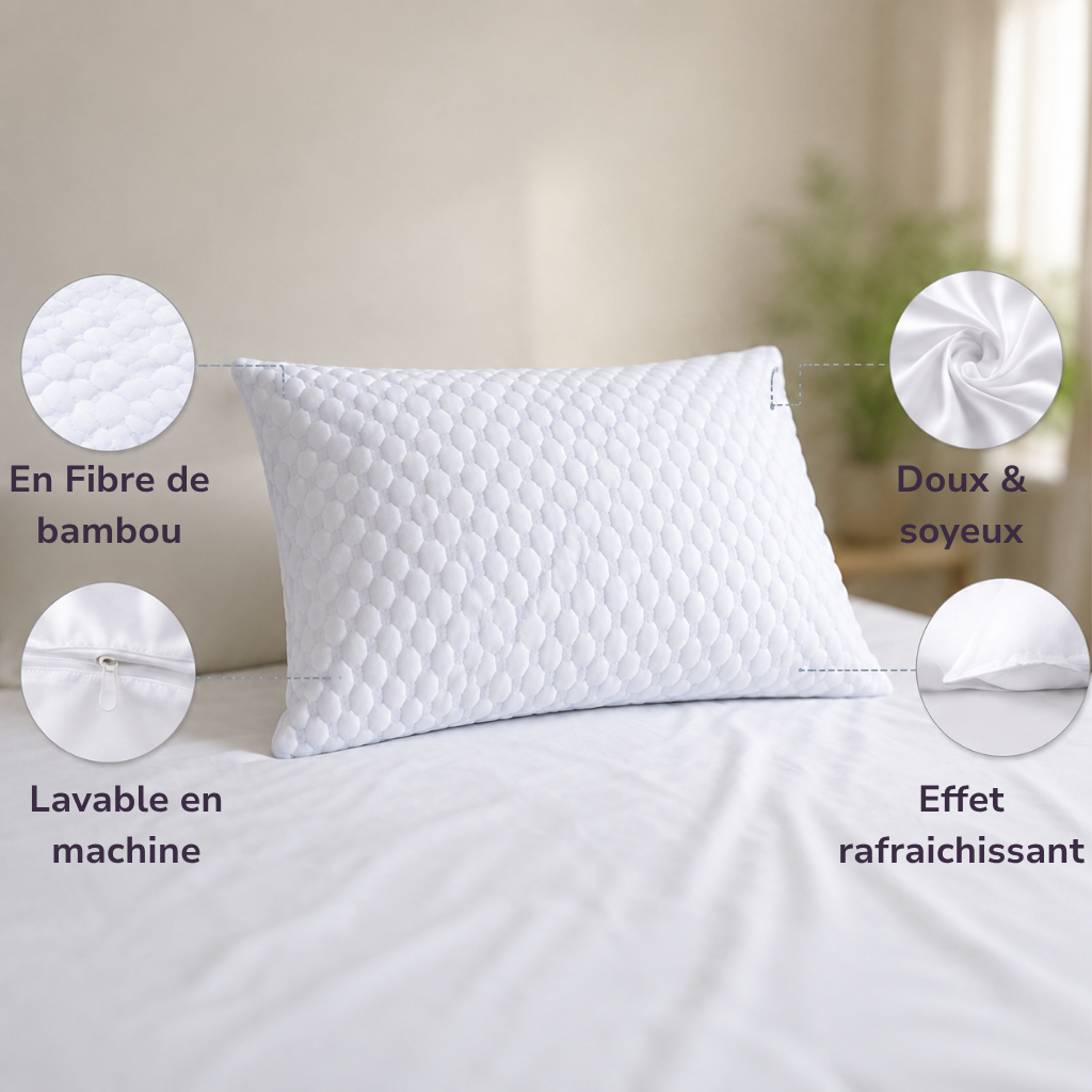 Taie d'oreiller rafraîchissante Ellune — spéciale bouffées de chaleur la nuit