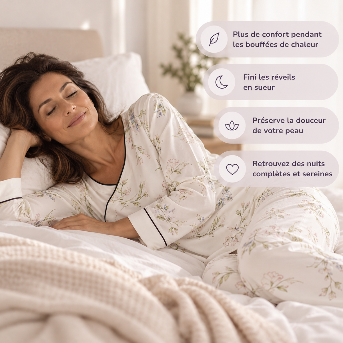 Pyjama rafraîchissant en fibre de bambou