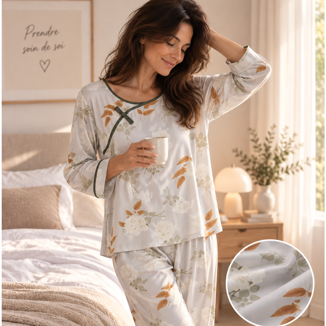 Pyjama rafraîchissant en fibre de bambou